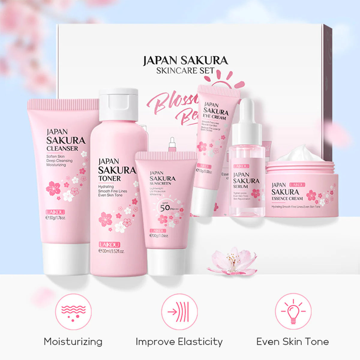 Sweet Kiss – Japanese Sakura Skincare Set (4-Piece Glow Ritual)