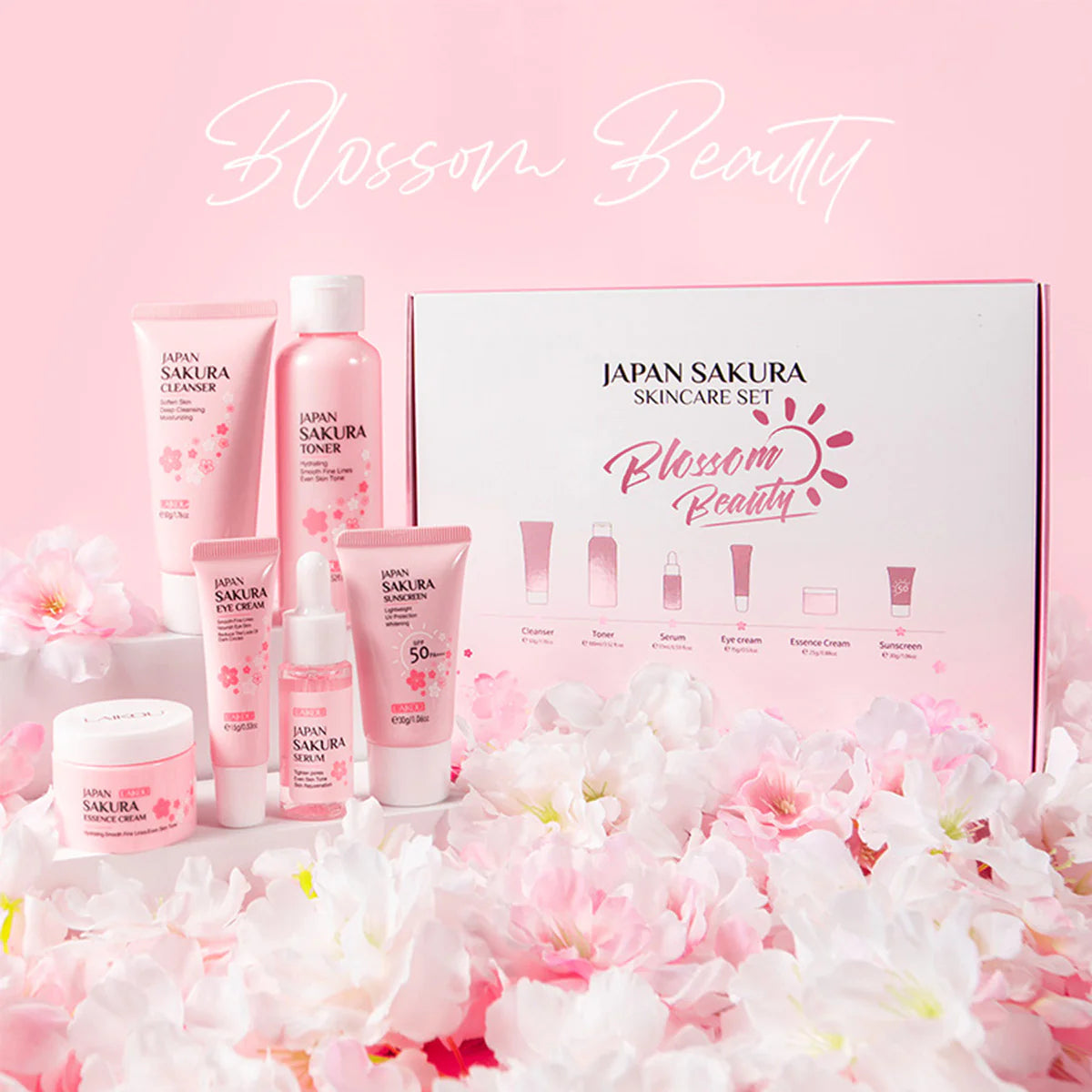 Sweet Kiss – Japanese Sakura Skincare Set (4-Piece Glow Ritual)