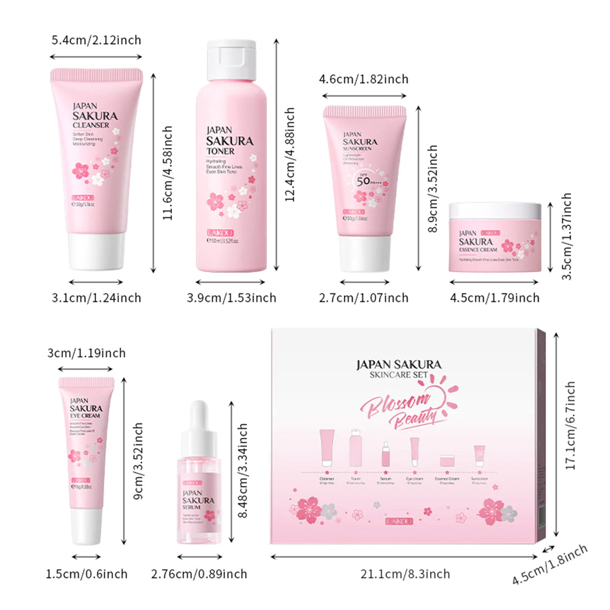 Sweet Kiss – Japanese Sakura Skincare Set (4-Piece Glow Ritual)
