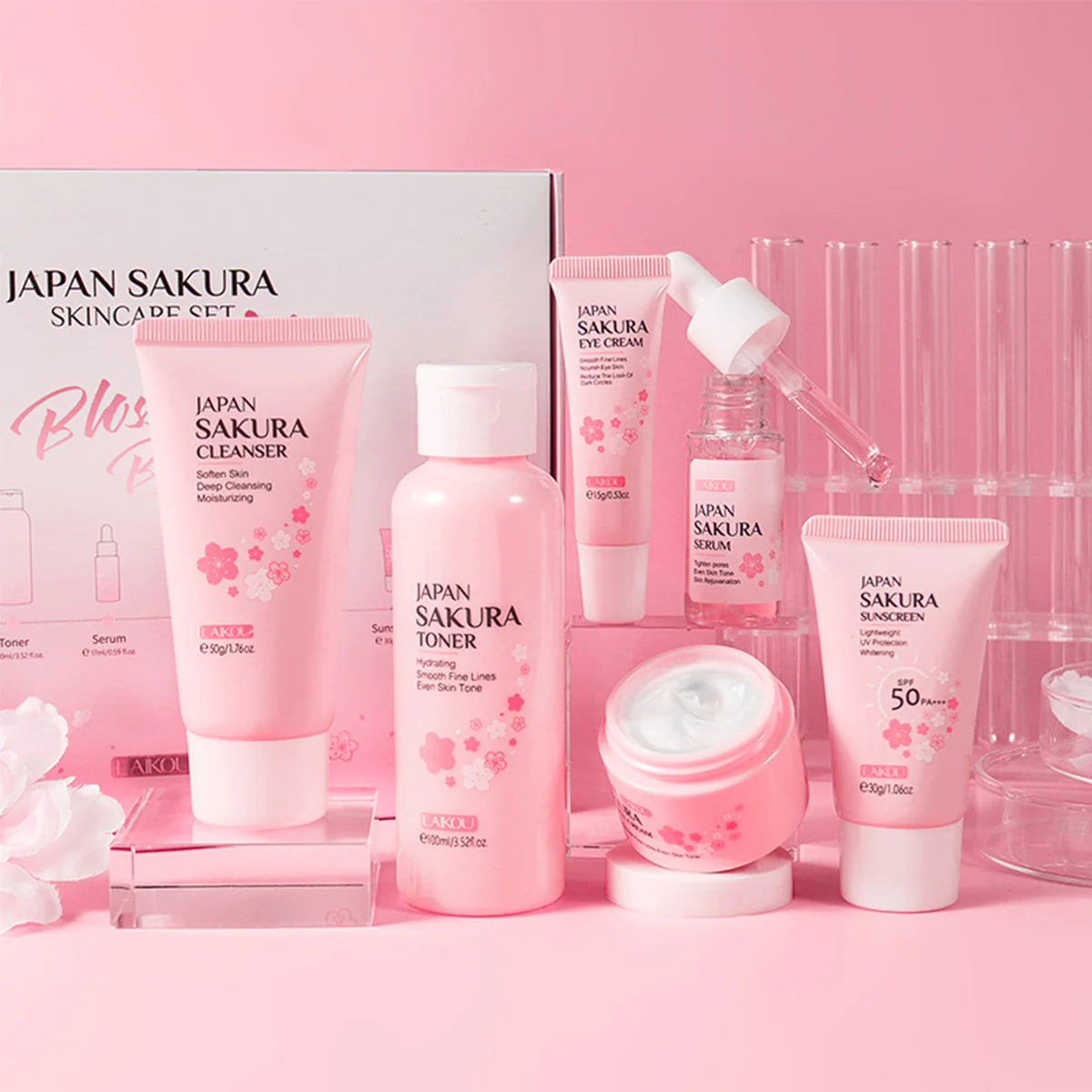 Sweet Kiss – Japanese Sakura Skincare Set (4-Piece Glow Ritual)